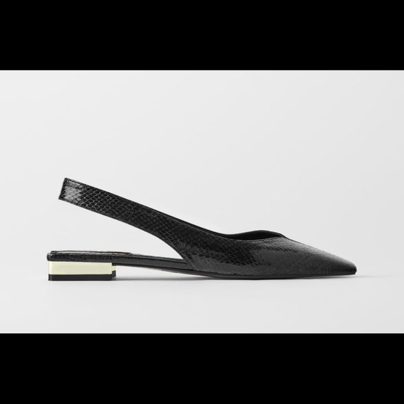 Zara black slingback flats NWT - Picture 2 of 6